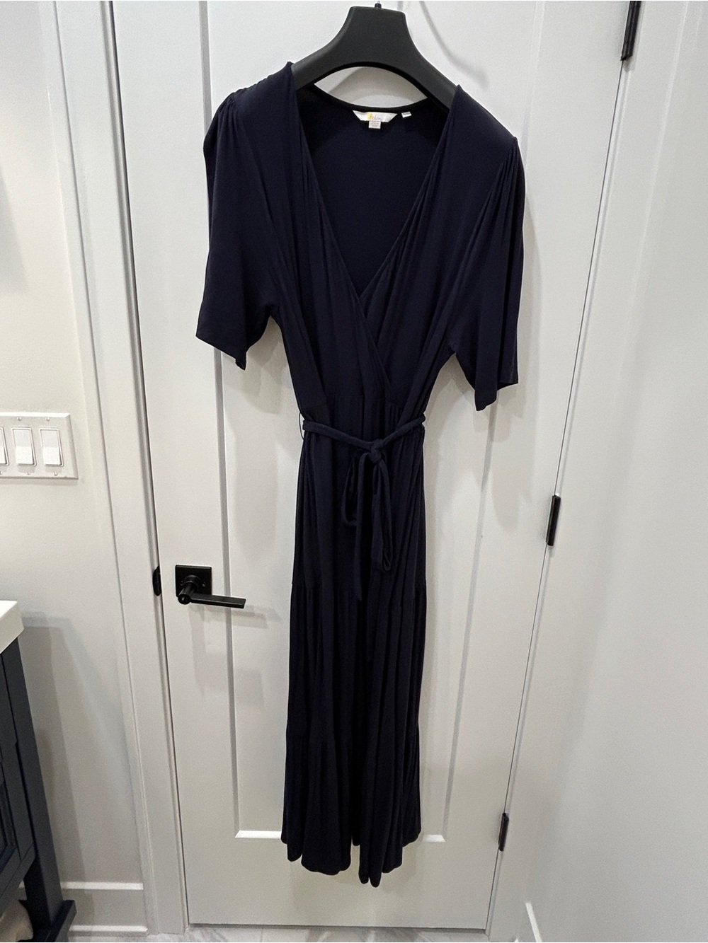 Boden Women’s Navy Faux Wrap Midi Dress with Belt